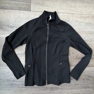 Ibex Merino Wool Black Full Zip Up Sweater Pockets Hiking Warm Winter Cozy